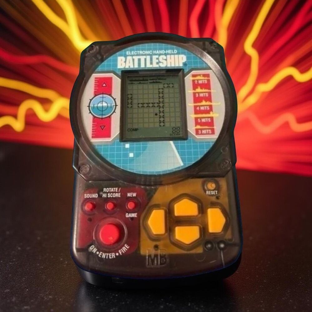 Vintage 1995 MB Electronic Handheld Battleship Game Milton Bradley *WORKS* B13